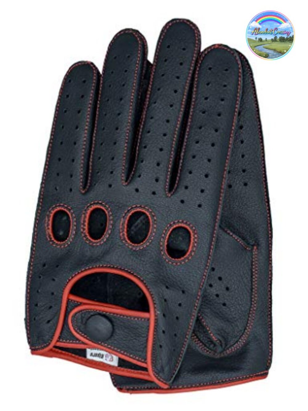 Genuine Cowhide Leather Driving Gloves for Men - Breathable Perforated